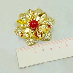 ที่คาดผมเครื่องประดับไข่มุกชุบเงินทองโลหะ3D ชุดเดรสประดับด้วยพลอยเทียมไข่มุกดอกไม้กลวง - Product Image 2