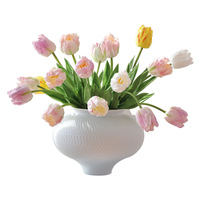 Fleurs Artificielles en PU Tulipes Papagayo – Fabrication Chinoise par Moulage par Injection, Fraîches et Élégantes pour la Décoration d'Hôtels et de Maisons ; Arrangements Floraux