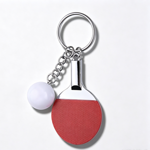 Llavero de tenis de mesa de aleación de zinc Noble, mini raqueta de <span class=keywords><strong>ping</strong></span>-pong y bola, dijes para bolsos deportivos - Product Image 1