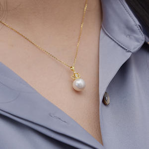 Collier de perles de mode pour femmes en argent S925 rond de 11-12 mm de Zhuji Danshui, avec une forte luminosité et des défauts discrets, vente en gros - Product Image 4