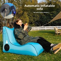 Chaise pliante gonflable automatique moderne, activation en un clic, housse amovible, siège de camping portable pour l'extérieur