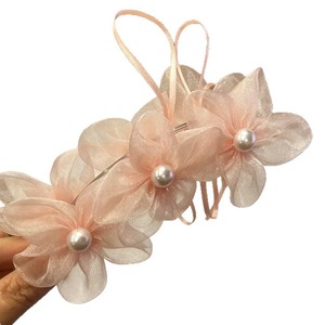 2026 New Light Luxury Elegant Mesh Flower Beaded <b>Bow</b> Hair <b>Clip</b> Hair Accessory Shark <b>Clip</b> - Product Image 5