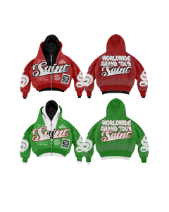 Felpe <span class=keywords><strong>con</strong></span> <span class=keywords><strong>Cappuccio</strong></span> per Uomo <span class=keywords><strong>con</strong></span> Applicazioni di Lettere Personalizzate, Ricamo, Strass, Design Aderente a Doppio Colore <span class=keywords><strong>con</strong></span> Doppia Zip - Product Image 4