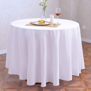 Nappe décorative carrée et rectangulaire en coton noir et blanc pour mariage et fête tissu à motifs ronds - Product Image 2