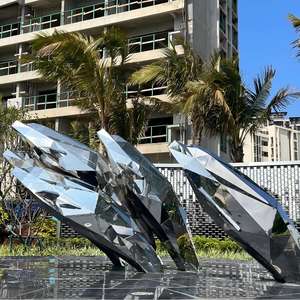 Hochwertige Maßgefertigte Große Wal-Skulptur aus Edelstahl, Geeignet für Gewerbeflächen und Gärten im Außenbereich - Product Image 5