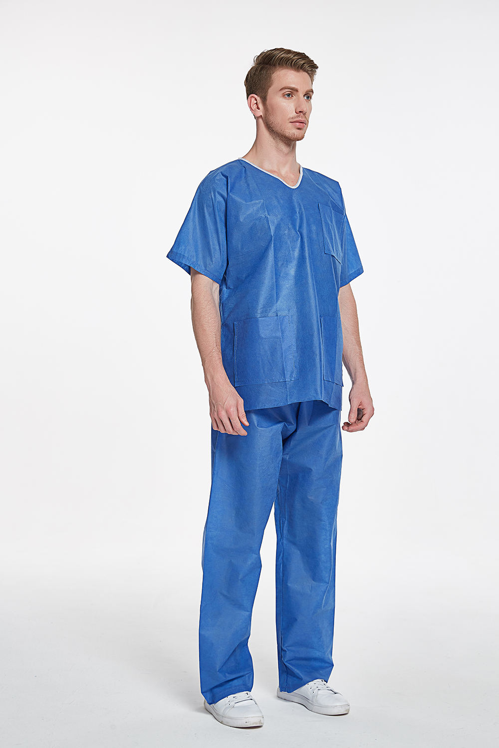 SJ Hospital Clothing Patient Gown SMS Non Woven Disposable Patient Gown  Batas Desechables Para Pacientes