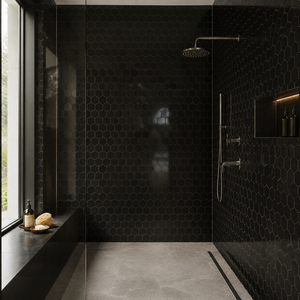 Eco-Friendly Midcentury Absolute Black <b>Granite</b> Polished 2 Hexagon Mosaic Tile for Interior Wall Decor - Product Image 5