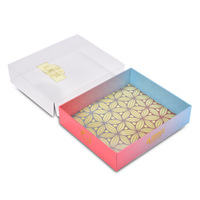 Boîtes en papier rigide de luxe en gros avec couvercle transparent et dorure à chaud pour l'emballage de kits de maquillage