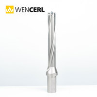 WENCERL Foret diamanté indexable 6D à pointe remplaçable, couronne de 40-45 mm, en carbure, pour trous profonds, avec trou de refroidissement