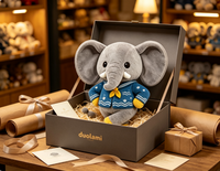 Peluche Éléphant Mignon Personnalisable pour Cadeau d'Affaires, Mascotte de Marque, Jouet en Peluche Doux en Forme d'Éléphant de Dessin Animé