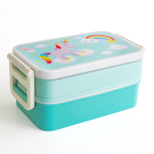 Japanese Style Bento <b>Box</b> Rectangular <b>Plastic</b> Cartoon Lunchbox For Students Microwaveable - Product Image 2
