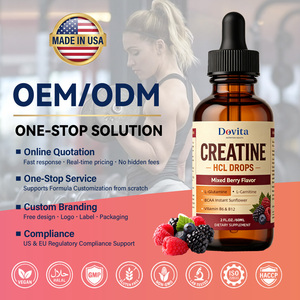Gotas Líquidas de Creatina Personalizadas de Fábrica, OEM ODM, Marca Privada, Alta Solubilidad, Sin Hinchazón, Aumento de Masa Muscular, Nutrición Deportiva, Salud - Product Image 1