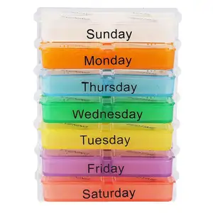 Bunte wöchentliche Lagerung 7 Tage Pille Box Tablette Sortierer Behälter Fall Pille Organizer Health Care Pille Box