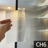 Moderne 3D-Riffel-Dekorationsglasfolie Selbstklebende Vinyl-Fensterfolie für Glastüren und Fenster aus PET-Material