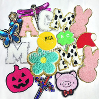 Chenille fleur Patch fer sur coudre sur paillettes broderie Patch pour vêtements