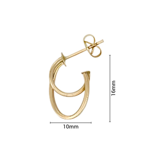 Nueva moda, pendientes de aro pequeños de oro de 14 quilates elegantes de dos tonos para mujer, uso en cualquier ocasión - Product Image 4