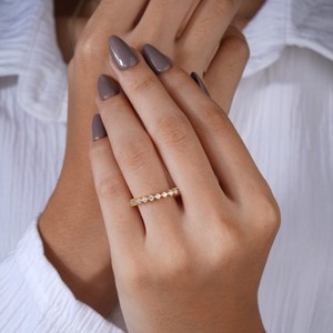 Bague en argent de style diamant classique pour femmes, bijoux élégants pour les doigts, design minimaliste fin, à porter tous les jours, cadeau de fiançailles - Product Image 2