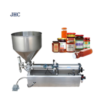 Machine de remplissage semi-automatique pneumatique à tête unique pour pâtes, sauces, confitures, jus, miel, crèmes en bouteilles en verre, garantie 1 an