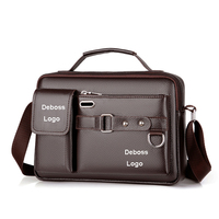 Bolso bandolera de piel sintética con logotipo personalizado para hombre, Bolso tipo mensajero, Bolso tipo bandolera para trabajar al aire libre