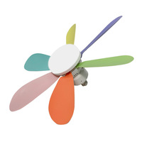 Ventilateur LED silencieux 2-en-1 Ventilateur de plafond à vis simple E27 avec ventilateur Télécommande à 6 pales en forme de fleur pour la maison