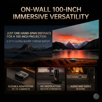 Proiettore Laser JMGO O3 Ultra 4K Ultra HD a Tiro Ultra Corto per Home Cinema, 3100 Lumen CVIA, Proiettore Smart Integrato