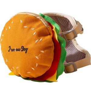 Großräumiger, modischer, gepolsterter Polyester-Haustier-Rucksack im Burger-Design mit Brustgurt und Leine für Spaziergänge - Product Image 5