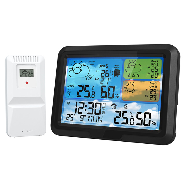 5087WIFI New Tuya WIFI Weather Clock Indoor Outdoor Temperature Humidity Meter Wireless Transmission Multi-function Station