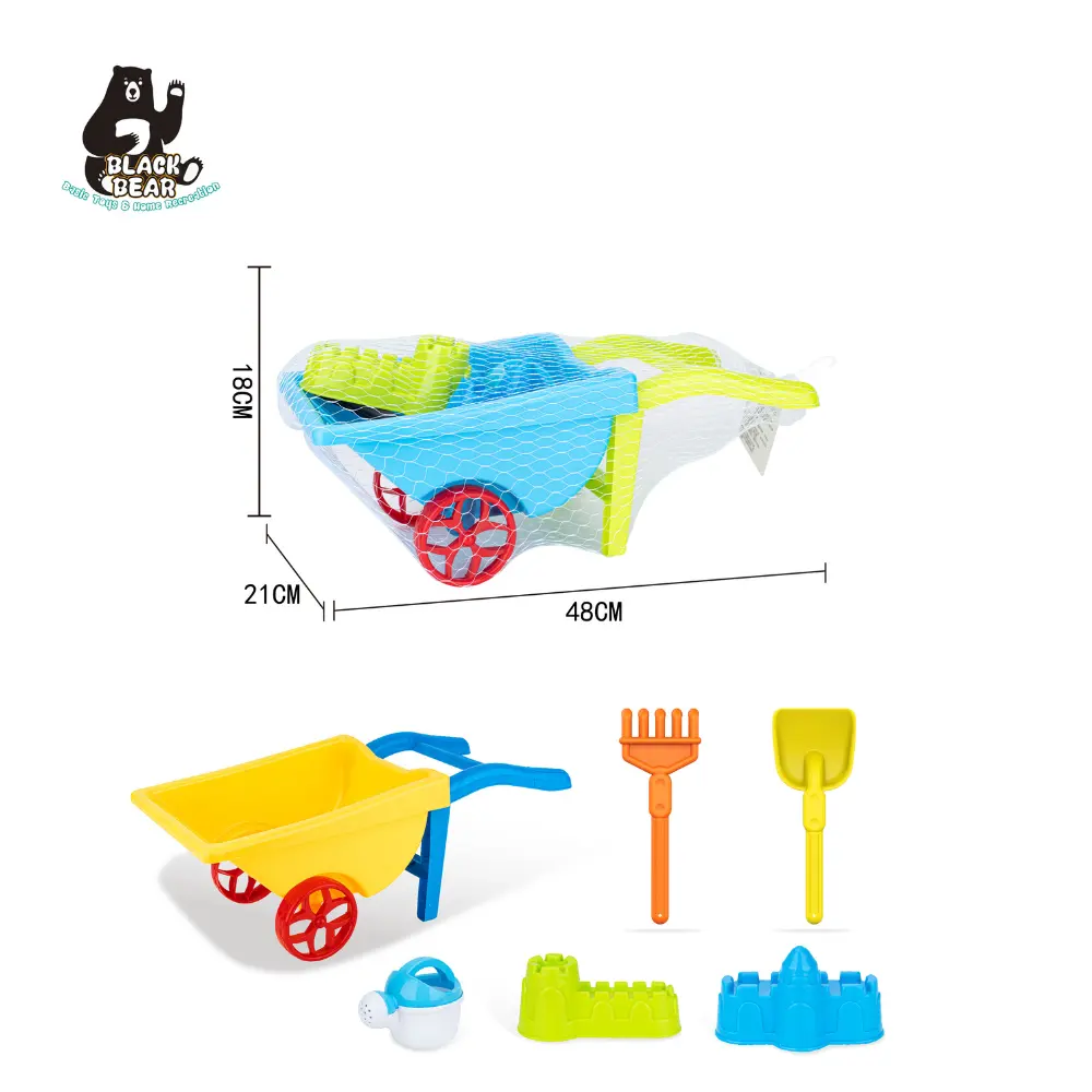 Custom Made Best Popular Plastic Beach sand toy set with trolley & castle for children's Day gifts