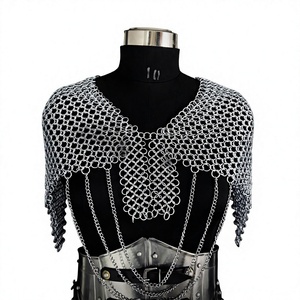 Gilet en maille d'acier inoxydable plaqué argent, forme irrégulière, vêtement de mode, armure, design métallique soudé - Product Image 6