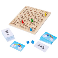 Tableau de Multiplication en Bois EDULAND, Jouets Éducatifs de Comptage, Blocs Mathématiques, Jeu de Société de Multiplication
