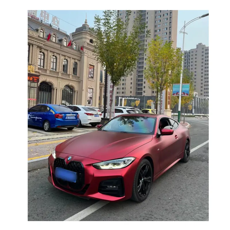 Pet Romani Red Vinyl Wrap Matte Red Adhesive Film Auto Wrap Car Body Wrapping Vinyl Decoration Film