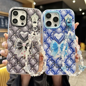 Custodie per cellulari <span class=keywords><strong>con</strong></span> laccetto a forma di cuore e fiocco di diamanti per <span class=keywords><strong>iPhone</strong></span> INFINIX SMART 5 6 7 8 9 e per <span class=keywords><strong>iPhone</strong></span> 14 15 16 17 Pro Max - Product Image 2