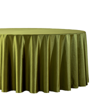 Nappe Ronde en Soie Satinée Premium Anti-Plis Vert Olive 120 et 132 Pouces pour Mariages, Fêtes et Banquets – Vente en Gros