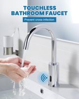 Robinet automatique à capteur HLK, sans contact, monotrou, finition chromée, pour salle de bain, cuisine et chambre à coucher