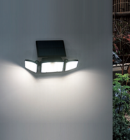 Lampe murale LED solaire de jardin réglable avec détecteur de mouvement extérieur 750lm