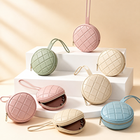 Boîte de rangement cylindrique en silicone pour sucettes de bébé, motif dessin animé mignon, sac de voyage portable essentiel pour câbles de données, sac de rangement en silicone
