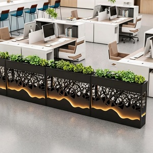 Separador de ambientes para comedor/oficina, de acero galvanizado, con soporte para plantas y flores, estilo occidental. - Product Image 1