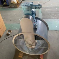 Ventilateur axial antidéflagrant à entraînement par courroie, résistant aux hautes températures, pour la protection incendie et l'élimination de la poussière dans les mines