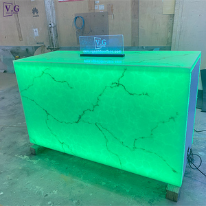 Barra de <span class=keywords><strong>Bar</strong></span> de Piedra Translúcida Retroiluminada Personalizada, Mostrador de Recepción con Iluminación LED para Bares y Hoteles - Product Image 1