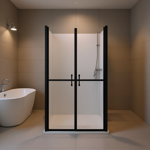Porte de douche transparente ESG 34,6''-35,8''x74,8'' avec cadre noir rectangulaire au design minimaliste - Product Image 2