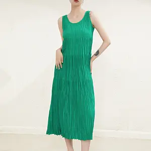 2023 Summer Women Fashion New Tidal Loose Casual Style Gowns For Women Evening Dresses Women's Pleated Dress