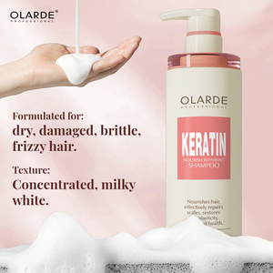 Hidratante profesional Eliminar <span class=keywords><strong>Frizz</strong></span> Split End Brillante Suave Suavizar Mejorar la elasticidad Nutritiva Reparación Keratina Champú - Product Image 4