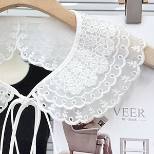 Femmes été nouveau manteau mince blanc Double couche creux col polyvalent Protection solaire à la mode écharpe maille animaux vêtements - Product Image 3