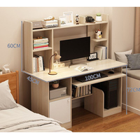 Bureau moderne en bois avec compartiments pour ordinateur, blanc, pour bureau à domicile ou salle d'étude, avec huche