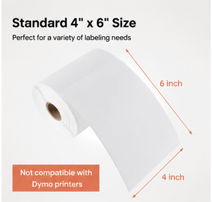 4x6 Inch Durable Smooth White Direct Thermal Barcode Labels with Scratch-Off Oil Proof Easy Tear Line Waterproof Adhesive <b>Paper</b> - Product Image 2