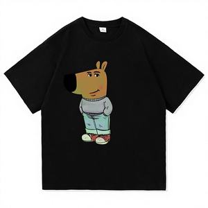 Camiseta de algodón puro transpirable de <span class=keywords><strong>corte</strong></span> recto con diseño de perro divertido en inglés, de alta calidad, estilo casual, superventas transfronteriza. - Product Image 1