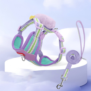Arnés Personalizado para Mascotas con Logotipo, Estilo Chaleco, Juego de Correa para Perro, Diseño Bonito, Arnés Ajustable para Cachorros y Perros Pequeños - Product Image 3