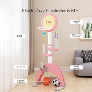 Support de basket-ball intérieur pour jouets de sport pour enfants à hauteur réglable avec golf et football pour le jeu et le divertissement des enfants - Product Image 2