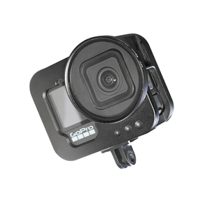Cage de protection en alliage d'aluminium personnalisée Yuanyu pour Gopro Hero <span class=keywords><strong>9</strong></span>/10/11 support de cadre de boîtier en métal solide avec microphone de lumière vidéo - Product Image 2
