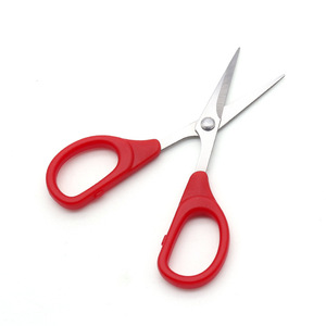 Household Scissors Red Stainless Steel Straight Head Office Student Art Use Portable Small Size - Product Image 1